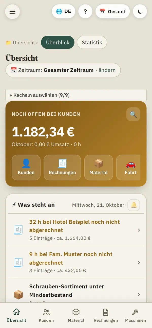 Werkstattbuch am Handy